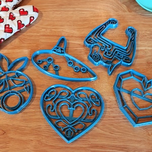 Legend of Zelda Cookie Cutters - Herz Container, Ocarina, Fused Shadow, Deku Maske - Breath of the Wild / Nintendo Geschenk