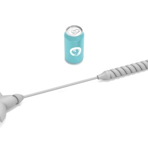 May include: A white cleaning tool with a star-shaped head and a long, twisted handle. A light blue can with a white logo is also in the image.