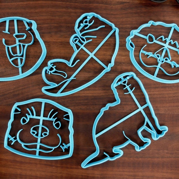 Otter Cookie Cutters - Sea Otter Face, River Otter Face, Yawning Otter, Otter Outline, Floating Otter - Otter Gift Idea