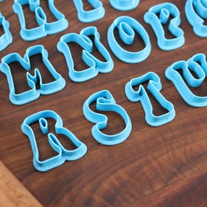 Groovy FONT Cookie Cutters 70s Baking, 80s Baking Fondant Letters, Letters for Cake decorating image 5
