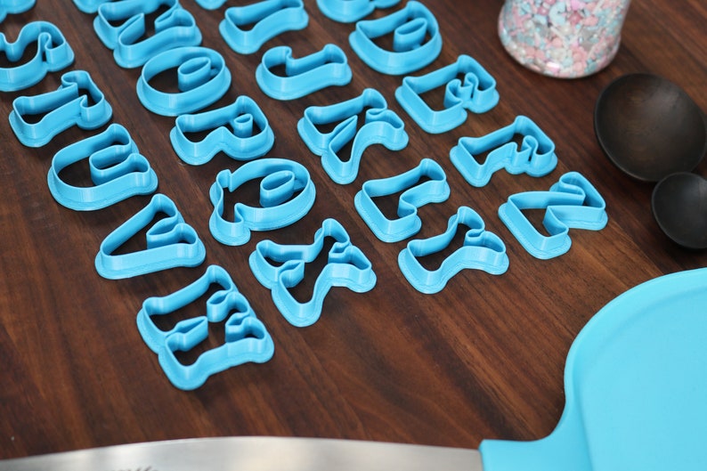 Groovy FONT Cookie Cutters 70s Baking, 80s Baking Fondant Letters, Letters for Cake decorating image 7