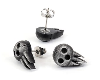 Shinigami Mask Earrings: Resin Grim Reaper Cosplay Jewelry ERG1