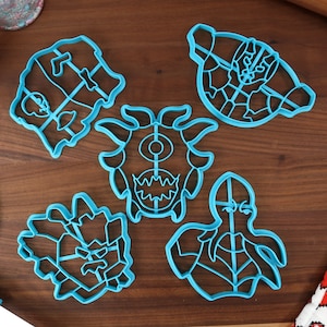Tabletop RPG Monsters Cookie Cutter Set - Half-Demon, Half-Elf, Half-Orc, Mountain Dwarf, Scaled Born - DnD Cookies Cutters
