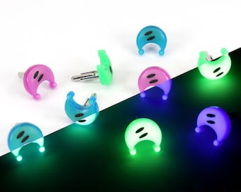 Glow in the Dark Power Moon Cufflinks – Super Mario Gift CFF1