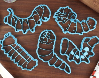 Moth Caterpillar Cookie Cutters: Cecropia, Sphinx, Devil - Set of 5