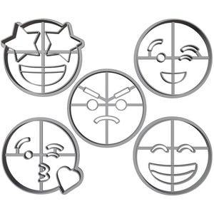 Emoticon Faces Cookie Cutter 3D Print Models - Viral Reactions Cooking Utensils - Meme Emojis Baking Tools Download | 3DPCC