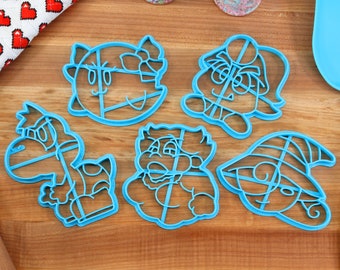 Paper Mario TTYD Cookie Cutters: Goombella, Lady Bow, Vivian, Yoshi Kid