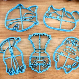 FFXIV Minion Cookie Cutters Set 2 - Fat Cat, Spriggan, Wee-Ea, Goobbue, Major General - FF14