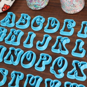 Groovy FONT Cookie Cutters 70s Baking, 80s Baking Fondant Letters, Letters for Cake decorating image 8