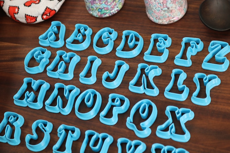 Groovy FONT Cookie Cutters 70s Baking, 80s Baking Fondant Letters, Letters for Cake decorating image 8