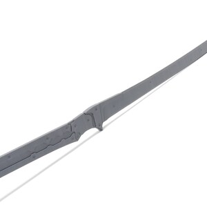 May include: A silver-colored sword with a curved blade and a detailed handle.