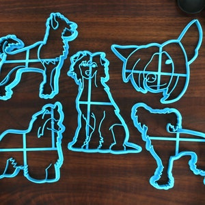 Chinese Crested Cookie Cutters - Chinese Crested Outline, Chinese Crested Stack, Chinese Crested Face