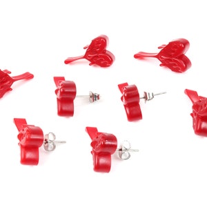Bleeding Heart Glow Earrings: Red Crystal Resin Rave Jewelry ERG1 image 7