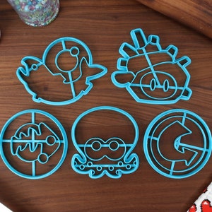 Splatoon Icons Cookie Cutters - Golden Salmon Egg, Octoling Symbol, Power Egg, Splatoon Cash, Super Sea Snail - Splatoon 3 / Nintendo baking