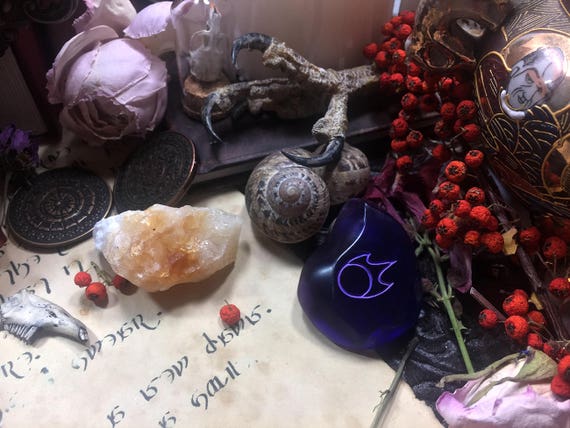 【新品】ソウルオブシベリア　#2 No.4204 ペンダント 黒魔道士のソウルクリスタル：FFXIV ジョブストーン、ハンドペイント