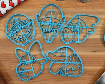 Mario Villains Cookie Cutters - Wario, Waluigi, Birdo, Poochy, Sniffit - Super Mario Bros /  Nintendo Gift