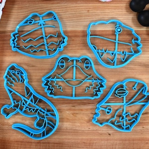 Bearded Dragon Cookie Cutters - Bearded Dragon Face, Bearded Dragon Outline, Bearded Dragon Gift
