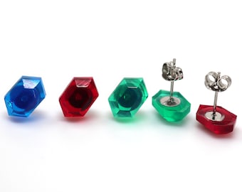 Zelda Rupee Earrings: Stainless Steel Studs, Breath of the Wild Gift ERG1