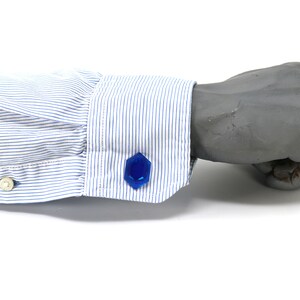 Zelda Rupee Cufflinks: Crystal Resin Legend of Zelda Gift CFF1 Blue