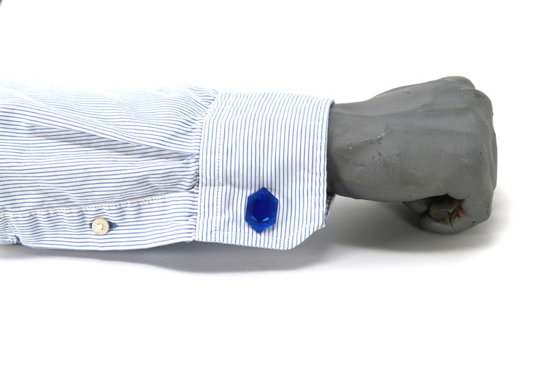 Zelda Rupee Cufflinks: Crystal Resin Legend of Zelda Gift CFF1 Blue