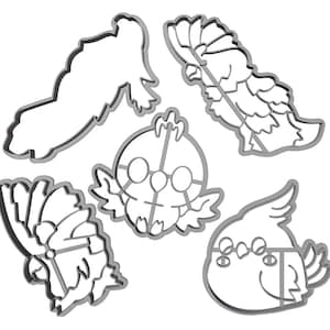 White Cockatoo Cookie Cutter 3D Print Models - Umbrella Cockatoo Cooking Utensils - Tropical Energetic Birds - Baking Tools Download | 3DPCC