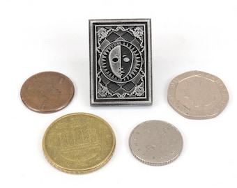 Persona 3 Shuffle Time Card Pin: Handmade Antiqued Resin SPN1