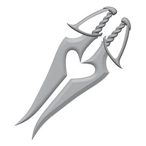 Lover&#39;s Daggers 3D Print Model - Matching Curved Blades Prop - Scorned Assassin Weapons Cosplay Download - Short Swords and Daggers | 3DP2