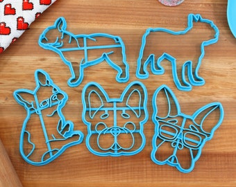 Franse bulldog koekjesvormpjes - Cutesy Frenchie, Frenchie Outline, Frenchie Zittend, Frenchie Stack - Cadeau voor Franse bulldog-eigenaar