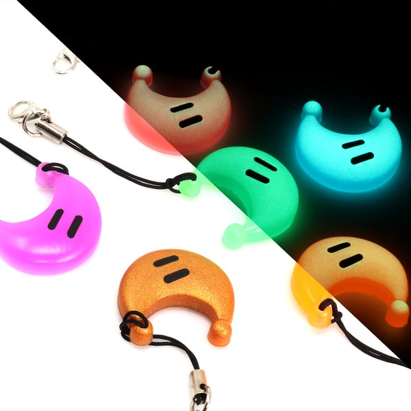 Power Moon Phone Charm Glow in the Dark - Super Mario Odyssey - Nintendo Gift / Mario Gift PHN1