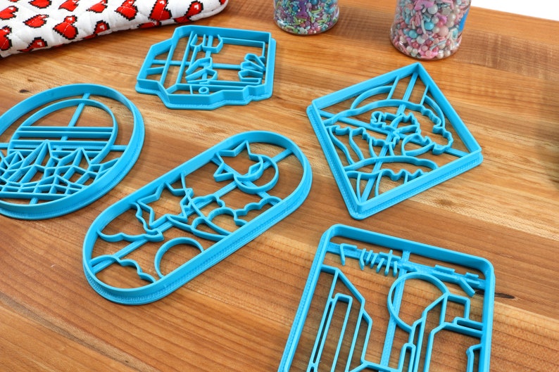 Vaporwave Dreams Cookie Cutters - Big Vaporwave, Crystal Monitor, Mountainside Vapor, Starry Pill, Sunset Cityscape - Vaporwave Gift