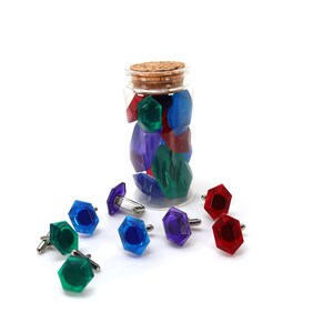 Zelda Rupee Cufflinks: Crystal Resin Legend of Zelda Gift CFF1 image 6