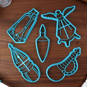Tabletop Dungeon Potion Cookie Cutters - Antidote, Basilisk Oil, Potion of Healing, Invisibility, Potion of Speed - Dungeon Potions Cookies
