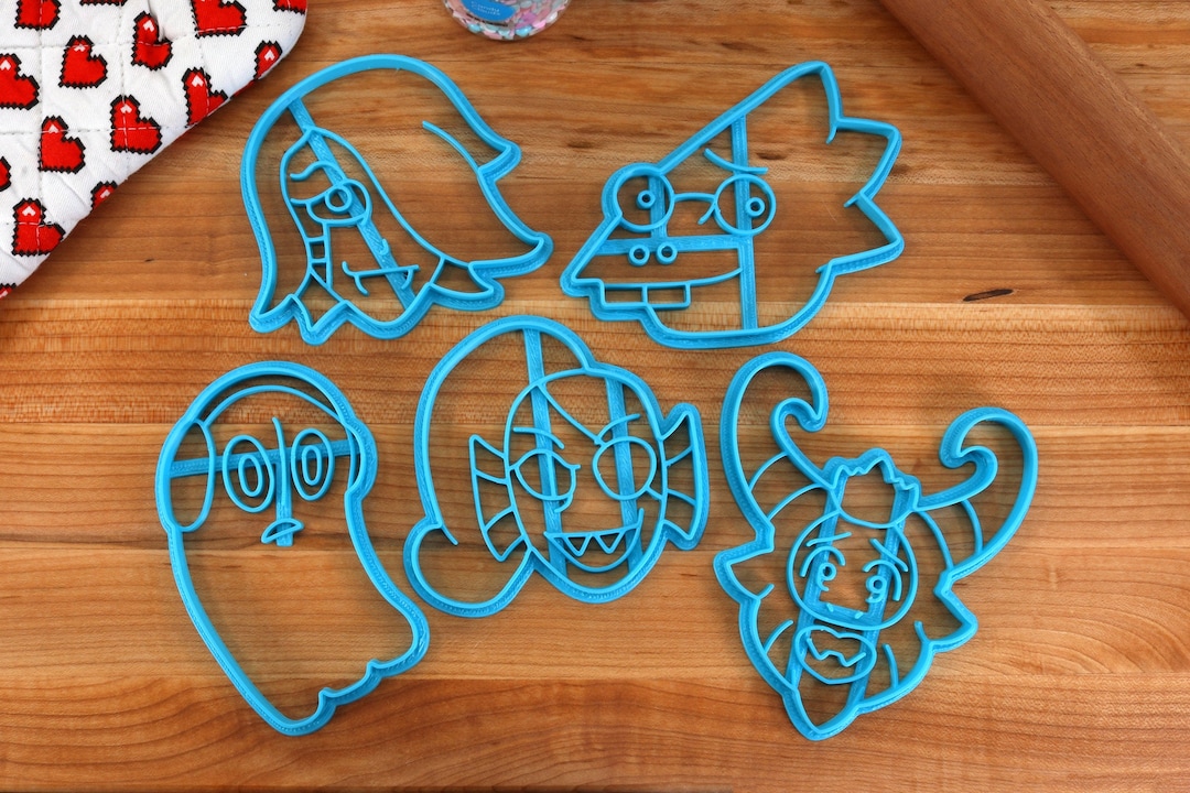 Undertale Cookie Cutters - Undyne, Alphys, Mettaton, Asgore, Napstablook - Undertale /  Baking Gift