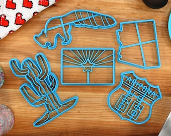 Arizona Cookie Cutters: Cactus, Flag, Route 66, Ringtail