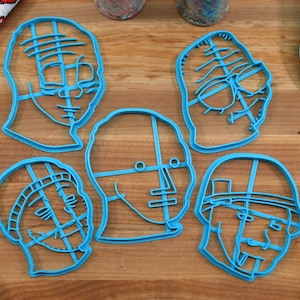 Wojak Faces Cookie Cutters Set 2 - NPC Wojak, Boomer Wojak, Beanie Wojak, Dead Inside Wojak, Born to Feel Wojak - Meme Fan