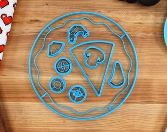 XL Pizza Cookie Cutters – Pizza Slice & Toppings Set