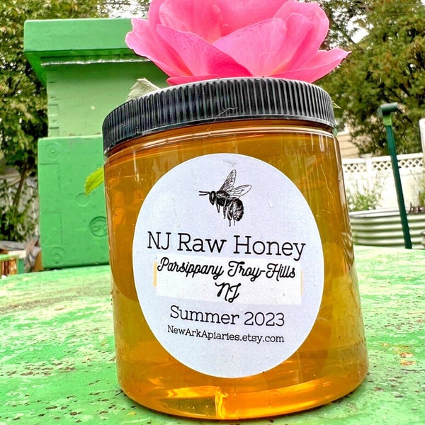 2023 Summer Parsippany-Troy Hills New Jersey Real RAW Honey with Local Pollen, 12oz