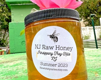 2023 Summer Parsippany-Troy Hills New Jersey Real RAW Honey with Local Pollen, 12oz
