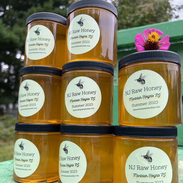 Montclair Heights New Jersey Real RAW Honey with Local Pollen, 12 oz, 2023 Summer Harvest, Free Shipping