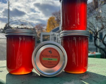 FREE SHIP, Autumn NJ Honey, Raw, Pure and Unfiltered with Local Pollen, 24 Ounces Canning Jar