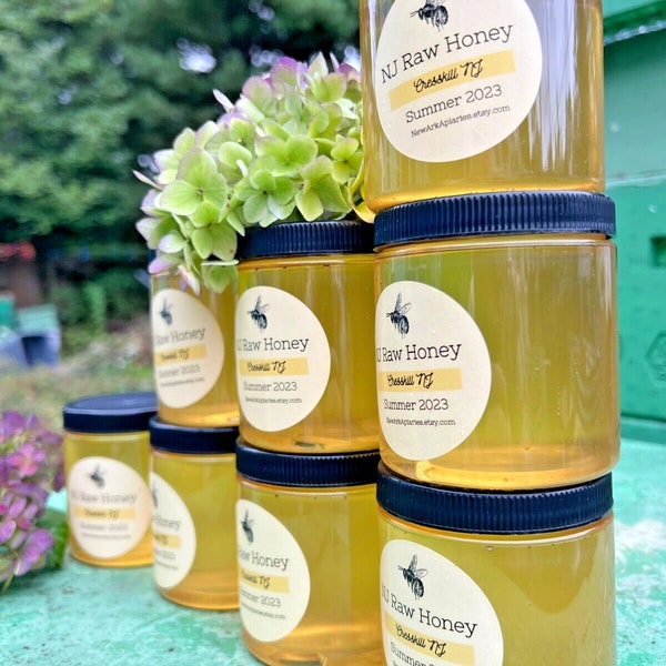 Cresskill New Jersey Real RAW Honey with Local Pollen, 12 oz, 2023 Summer Harvest, Free Shipping