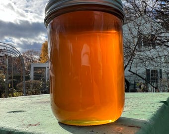 Raw NJ Honey: Pure Unfiltered Local Pollen, 24 oz Canning Jar