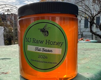 12oz, Full Season NJ Raw Honey, Pure and Unfiltered with Local Pollen