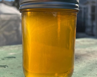 Bloomfield NJ Raw Summer Honey with Local Pollen, Reusable Jar (24oz)
