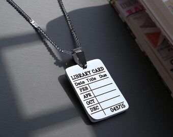 Library Checkout Card Neckace