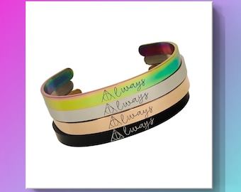 Custom 1/4" Stainless Steel cuff (Silver, Black, Rose Gold or Rainbow)