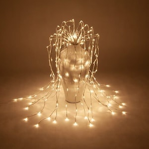 48&quot; White Lighted Willow Falling Branches, Warm White LED