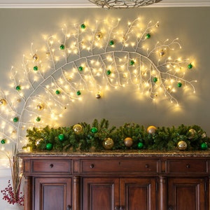 10&#39; White Climbing Vine Lighted Branches with Warm White LED Lights