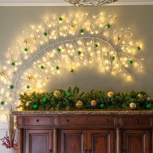 10' White Climbing Vine Lighted Branches with Warm White LED Lights