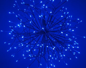 Branches lumineuses en forme d'étoile bleue de 24 po, LED bleu-blanc froid